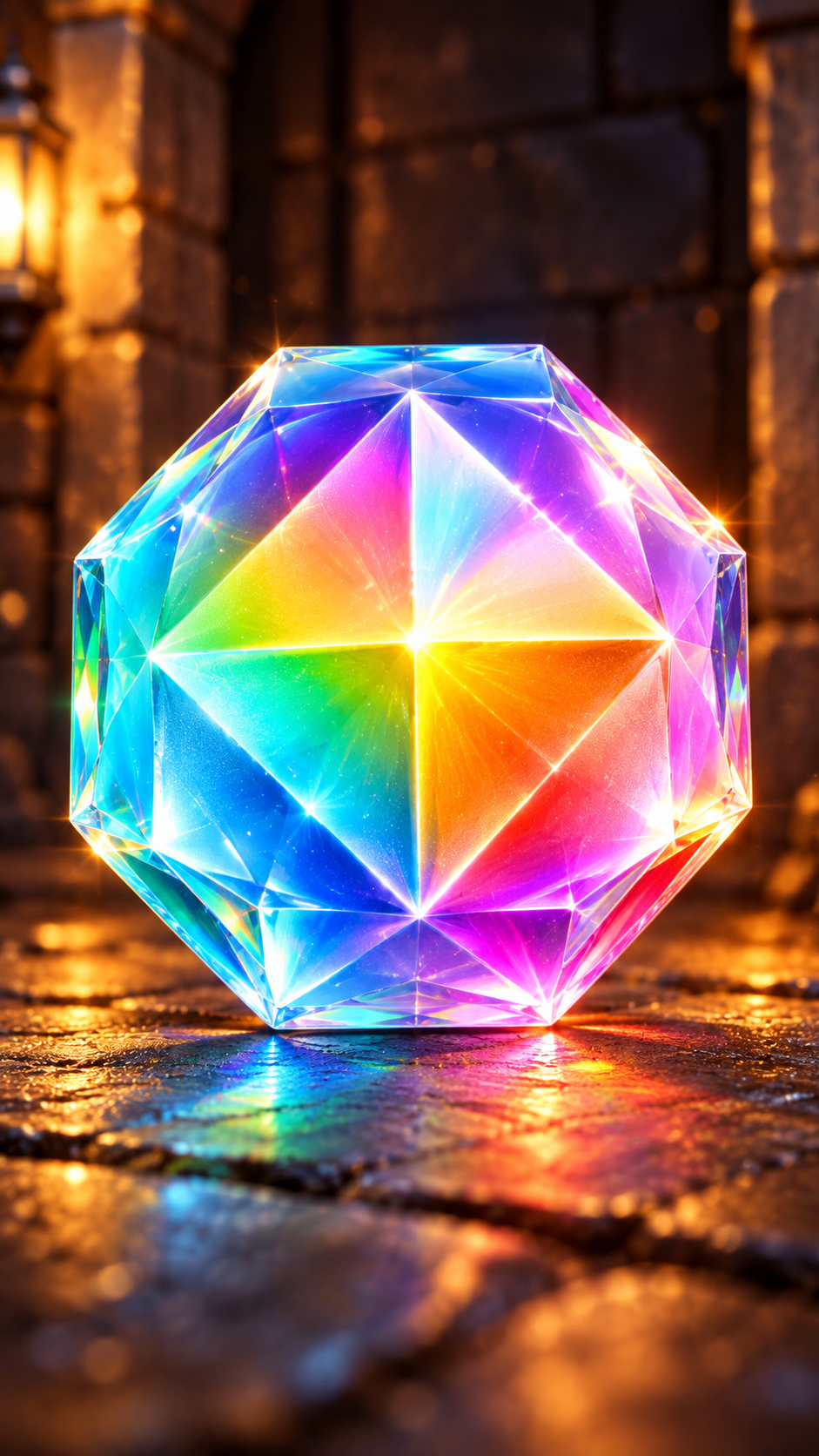Colorful faceted prism gem concept art for Project POP
